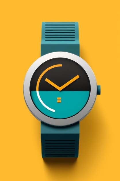 Foto orologio da polso in stile moderno e retrò con un design a colori di lusso creato con la tecnologia generative ai