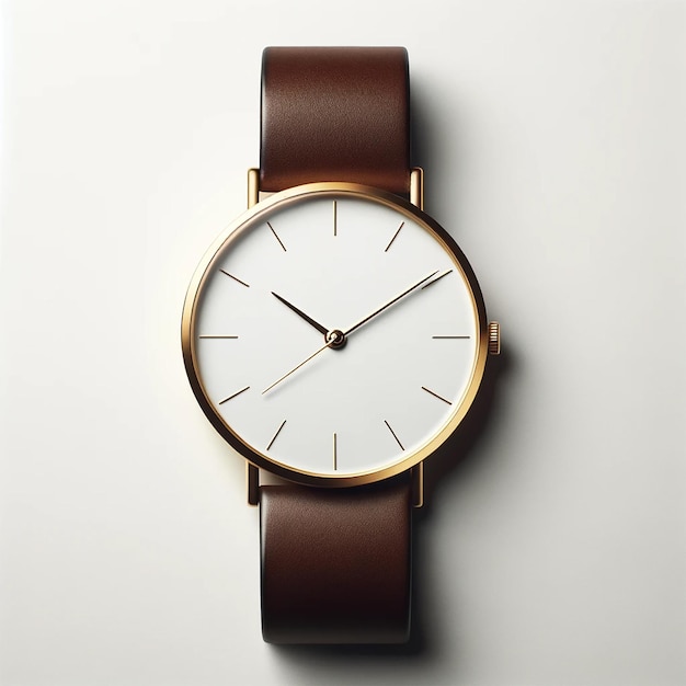 Wrist watch on white background Minimalism