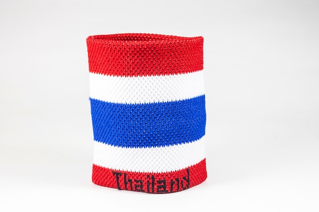 Wristbands striped flag of Thailand On white background