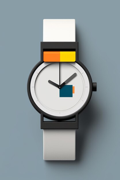 Foto wristwatch in moderne en retro stijl door luxe kleurontwerp gecreëerd met generative ai technologie