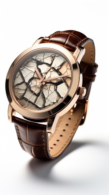 Photo a wristwatch with a leather band