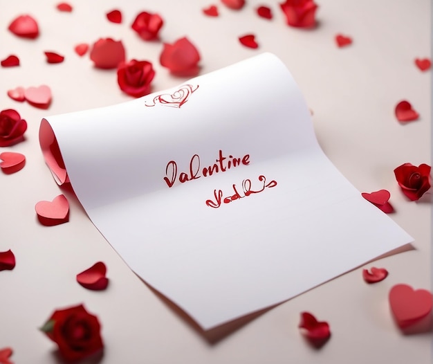 write valentine on white paper using a marker