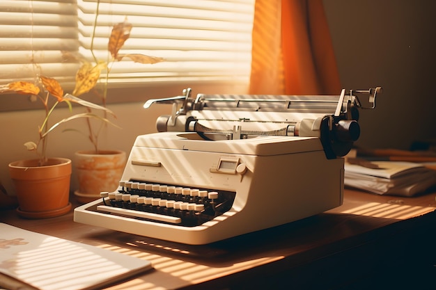 Писательская компаньонка, пишущая машина и старая бумага