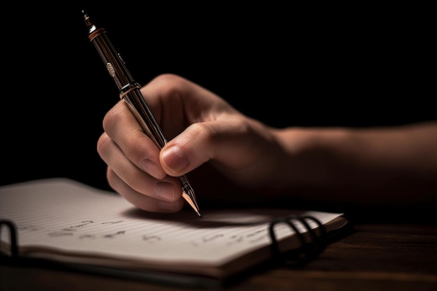 A writer's hands