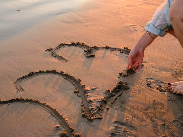 Writing 2023 on sand beach