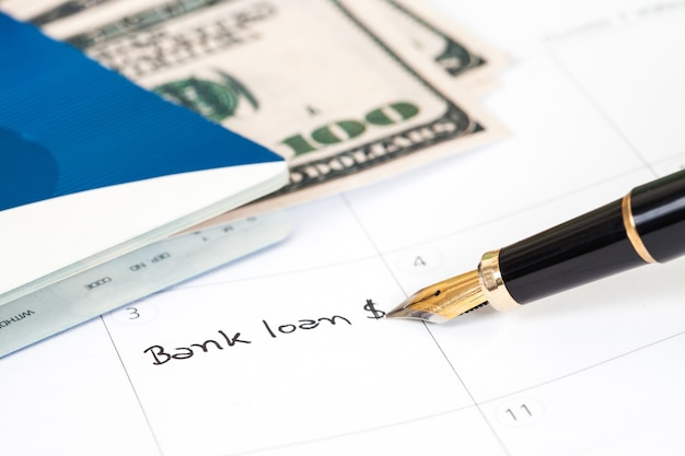 Writing Bank Lone text on Reminder book 