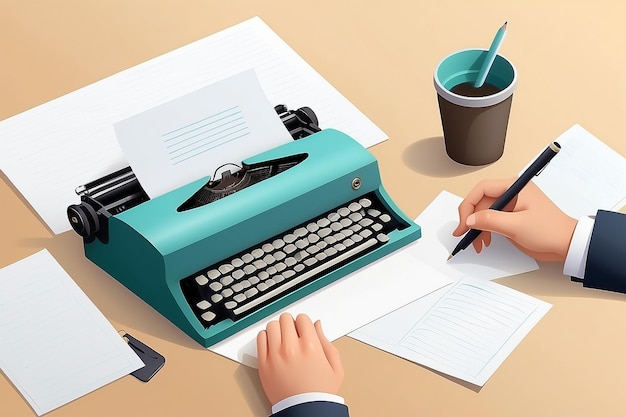 Writing a letter concept illustration