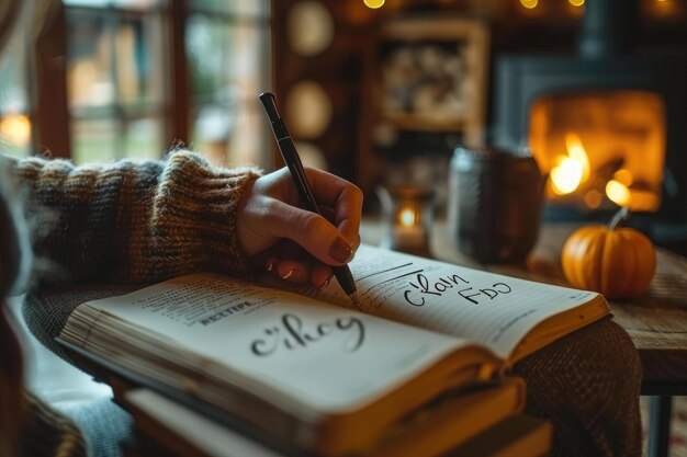 Photo writing on oldfashioned books