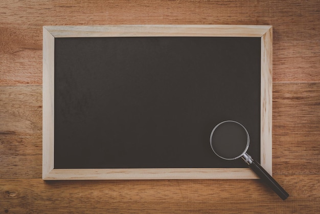 Photo writing slate on table