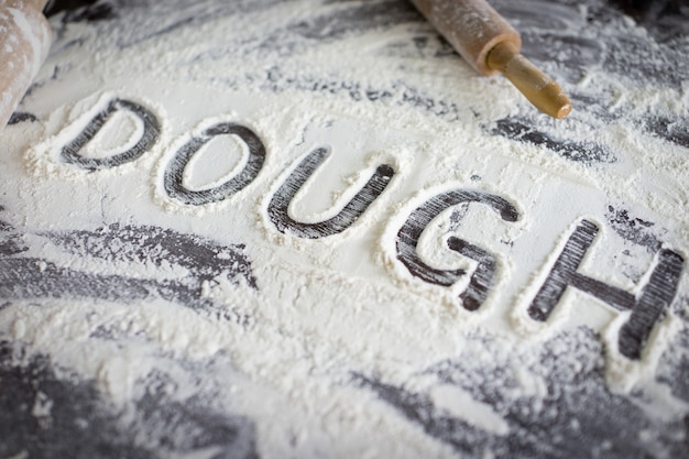 Written letters of dough ready for making pastry