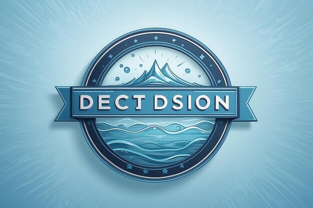Photo wrong decision light blue water style emblem