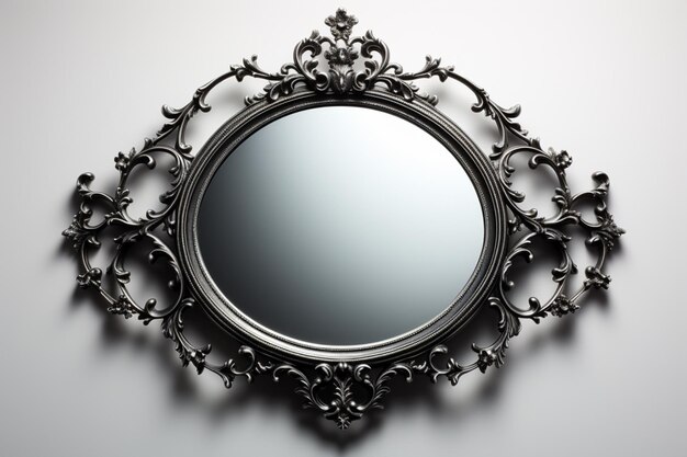 Wrought Iron Mirror on white background