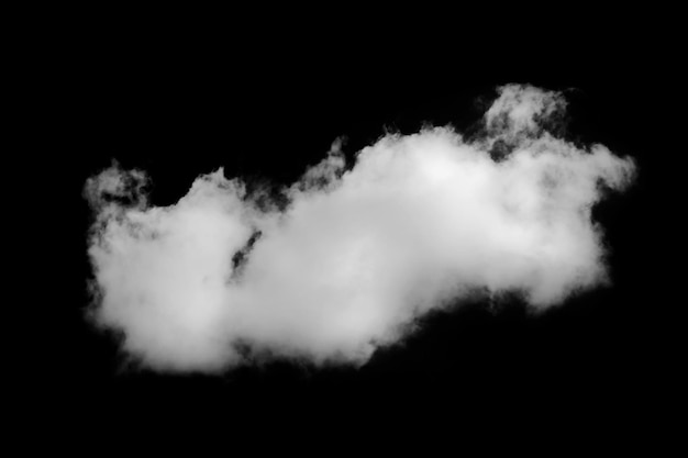 Wtite cloud in black sky isolated element