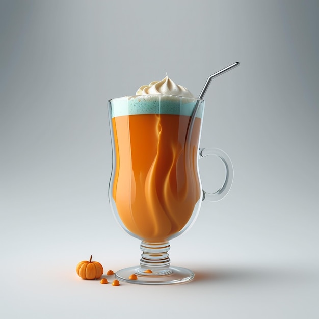 Wuppy pumpkin latte in beauty glass Front view