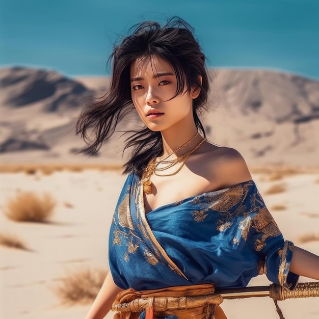 Photo wuxia a chinese girl wearing a off shoulder