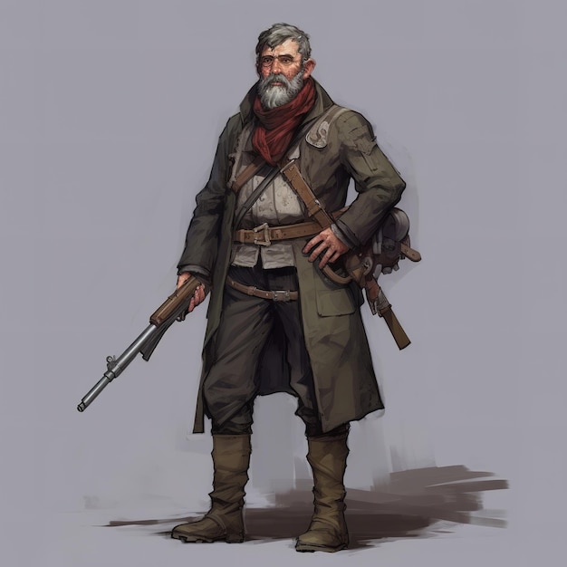 Photo wwi character illustration