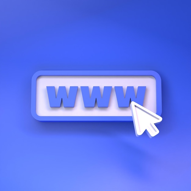 Www icon Website address concept 3D rendering