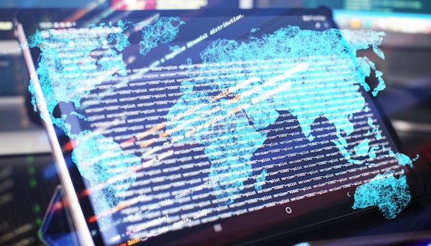 WWW プログラミング ラップトップ上のラップトップ上の Web プログラミング機能 IT ビジネス Python コード コンピューター画面 モバイル アプリケーション デザイン コンセプト