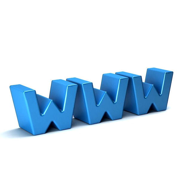 WWW world wide web 3D sign