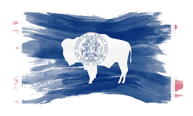 Wyoming state flag brush stroke, Wyoming flag background