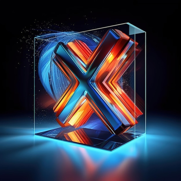 Foto una x in un cubo che dice x su di esso