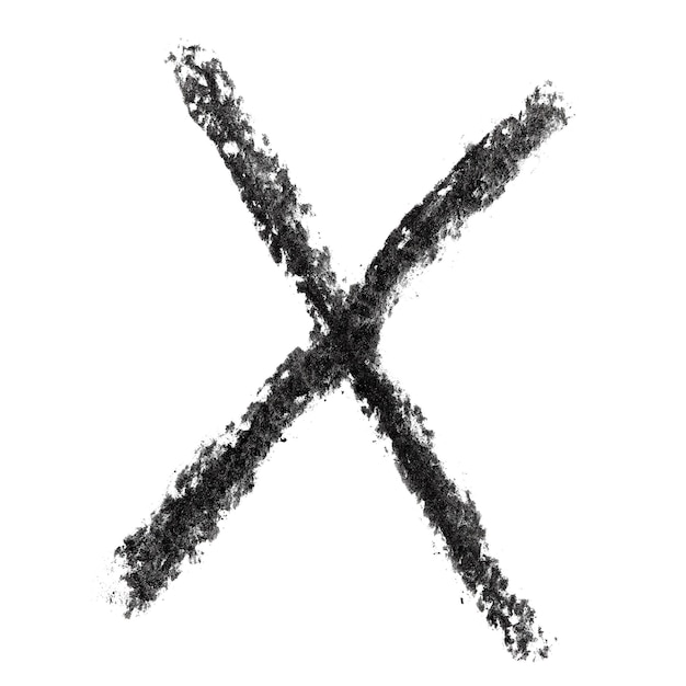 X Handwritten charcoal alphabet