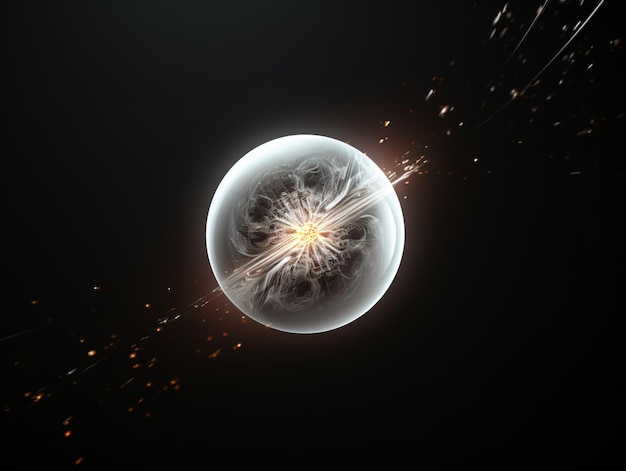 X Particle Plugin Production White Sphere Dissipation en Particle Dispersion Effect in de Donkere Ruimte