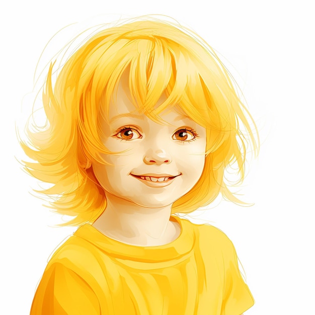 X_Ray Clipart Yellow Haired Child on white backgroud