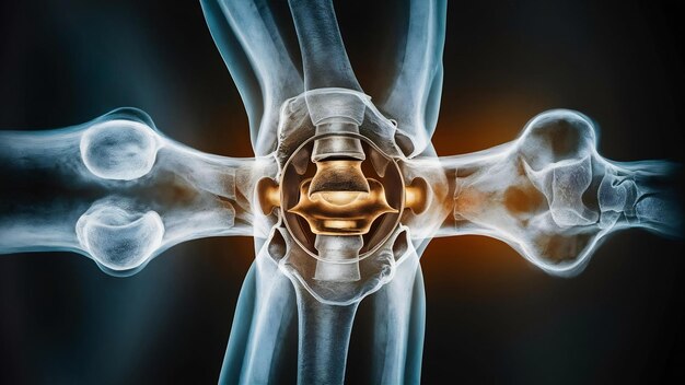 Photo x ray of total arthroplasty knee joint