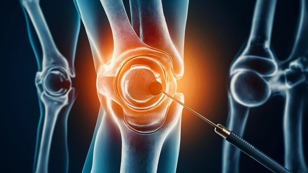 Photo x ray of total arthroplasty knee joint