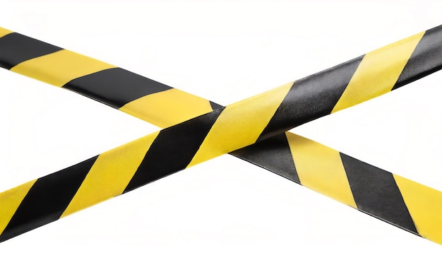 Photo x shape barricade tape on white background with clipping path