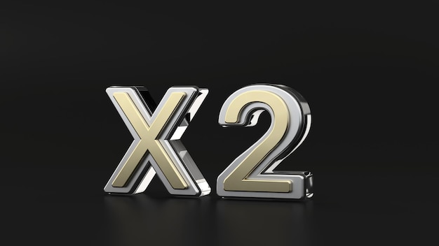 X2 3D-rendering op witte achtergrond