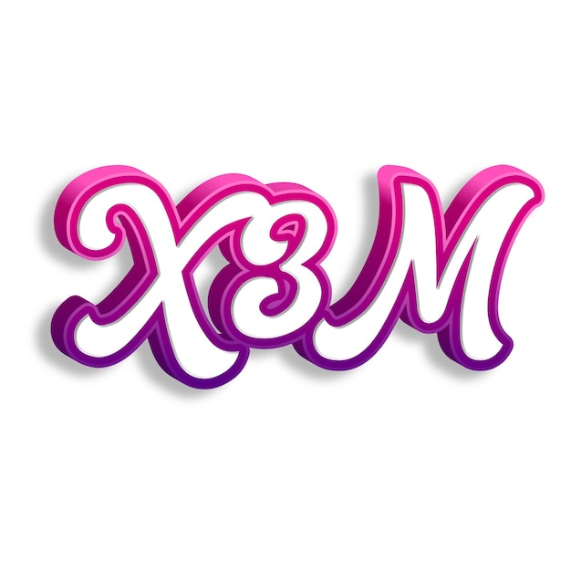Фото x3m типография 3d дизайн желтый розовый белый фон фото jpg.