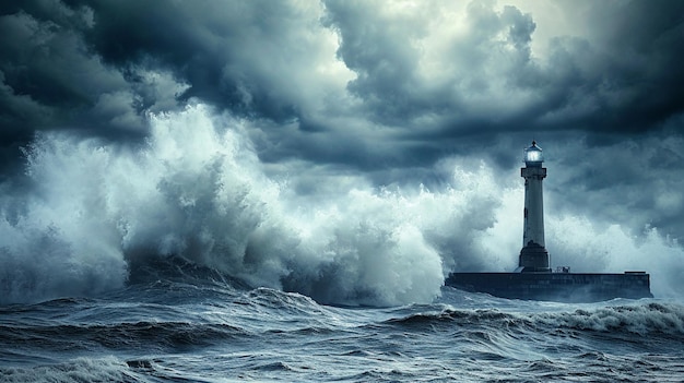 xAA dramatische foto van een stormachtige zee met botsende golven