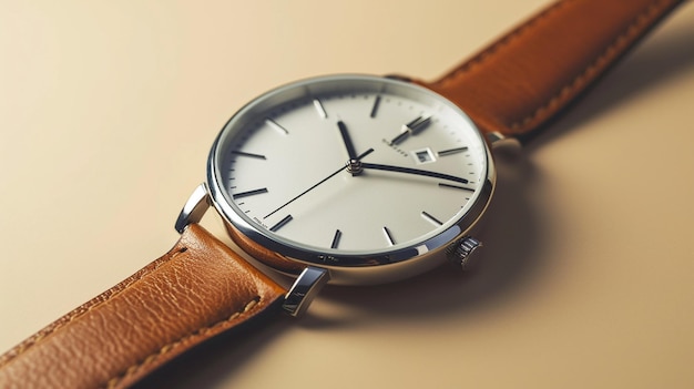 xAA modern and clean image of a single stylish wristwatch against a neutral background