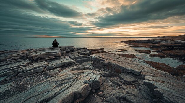 Photo xaa photograph capturing the contemplative nature of solitude and introspection