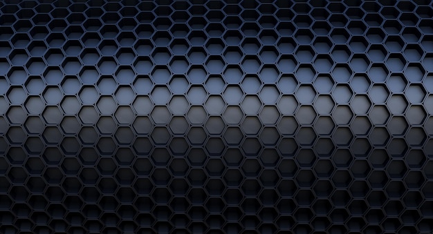 XAblack rubber hexagonal cell background 3d render