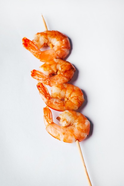 XAcloseup on shrimp on a white background