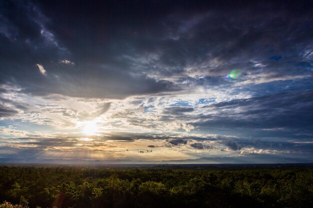 XAcolorful dramatic sky with cloud at sunsetxA