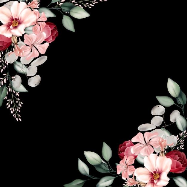 XAEэлегантная открытка с пионами, розами и листьями эвкалипта