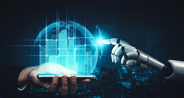 Xai future artificial intelligence and machine learning for ai droid robot or cyborg