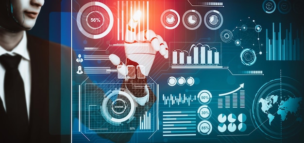 フューチャリスト AI: ドロイドロボット人工知能コンセプト