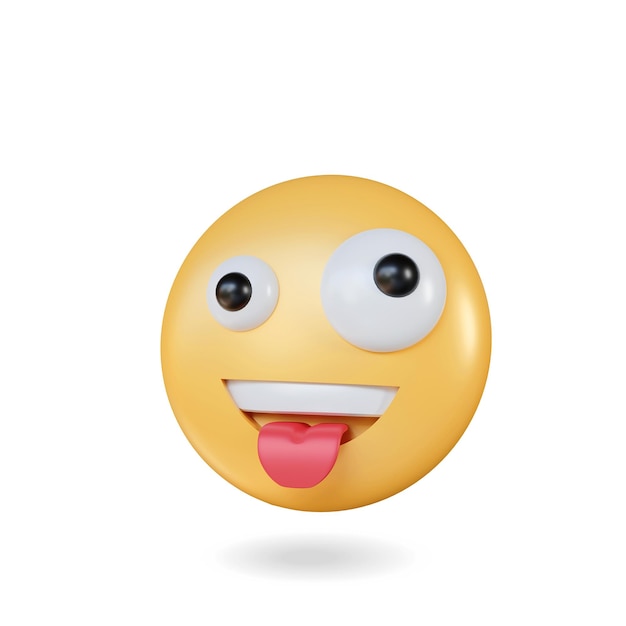 XASmiling 3D Emoji with tongue hanging out rendering illustration Social media icon