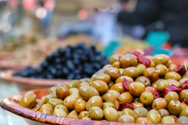 XDxADelicious olives on a market in Spain