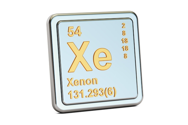 Xenon Xe scheikundig element teken 3D-rendering