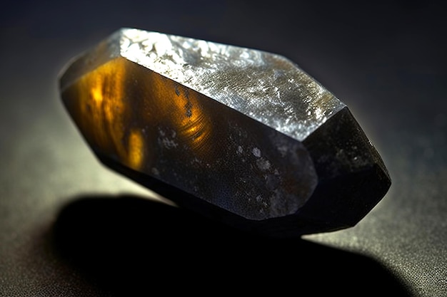 소타임 화석 광물 돌 지질 결정 화석 어두운 배경 클로즈업
