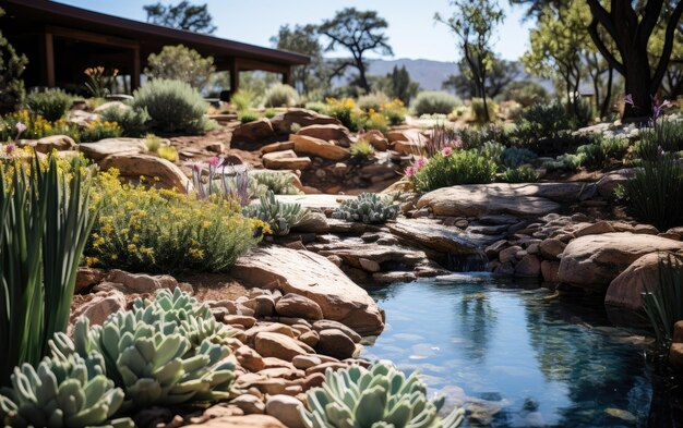Xeriscape Garden Design Premium Ai Generated Image Xeriscape Garden Design Premium Ai Generated Image