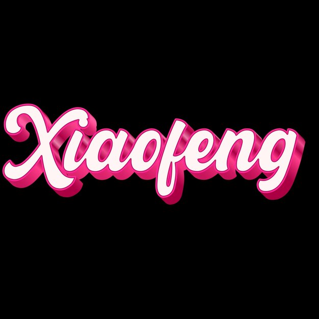 Photo xiaofeng typography 3d design pink black white background photo jpg