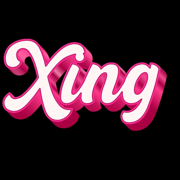 Foto xing typografie 3d-ontwerp roze zwarte witte achtergrondfoto jpg