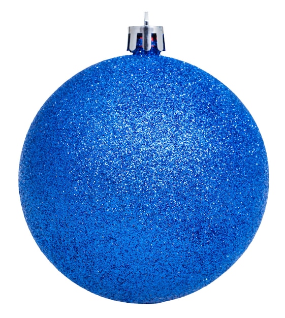 Xmas blue ball isolated on white background